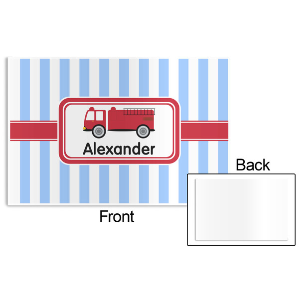 Firetruck Disposable Paper Placemat - Front & Back