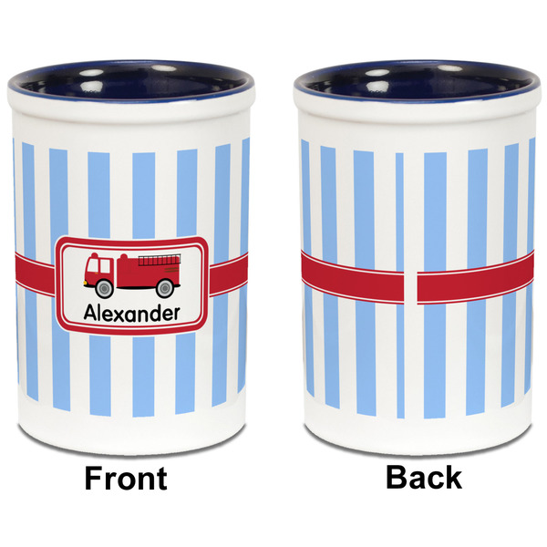 Firetruck Pencil Holder - Blue - approval