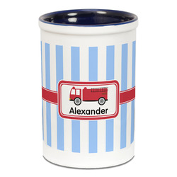 Firetruck Ceramic Pencil Holders - Blue