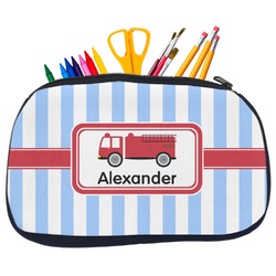 Firetruck Neoprene Pencil Case - Medium w/ Name or Text