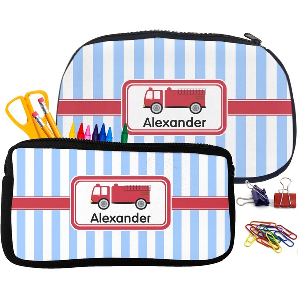 Firetruck Pencil / School Supplies Bags Small and Medium