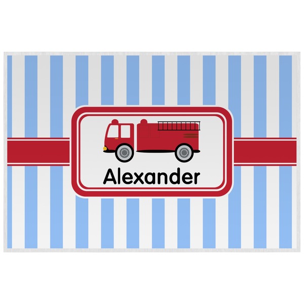 Custom Firetruck Laminated Placemat w/ Name or Text