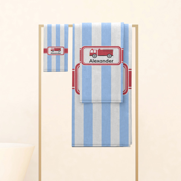 Firetruck Personalized Towel Set