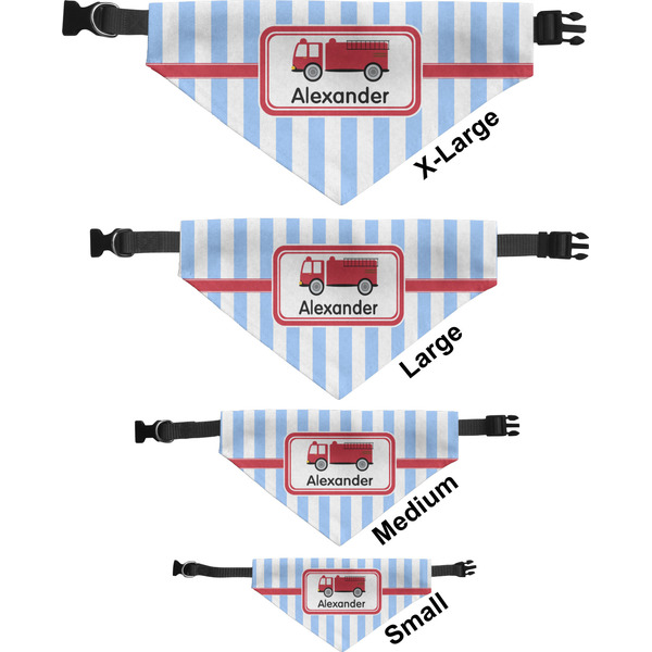 Firetruck Pet Bandana Sizes