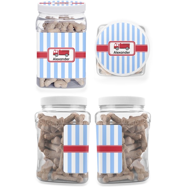 Firetruck Pet Treat Jar - Multiple Angles