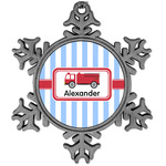 Firetruck Vintage Snowflake Ornament (Personalized)