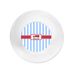 Firetruck Plastic Party Appetizer & Dessert Plates - 6" (Personalized)