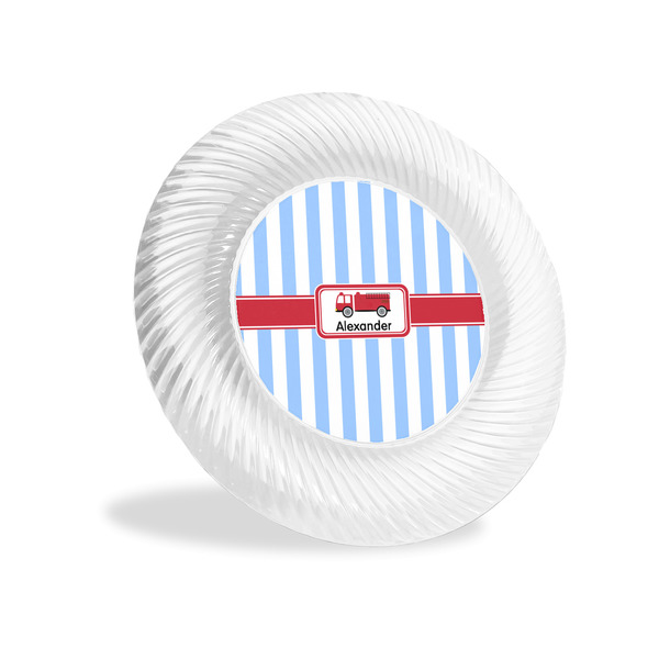 Custom Firetruck Plastic Party Appetizer & Dessert Plates - 6" (Personalized)