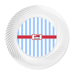 Firetruck Plastic Party Dinner Plates - 10" (Personalized)