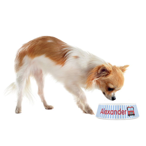 Firetruck Plastic Pet Bowls - Small - LIFESTYLE
