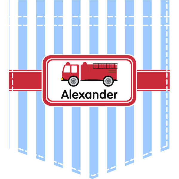 Custom Firetruck Iron On Faux Pocket (Personalized)