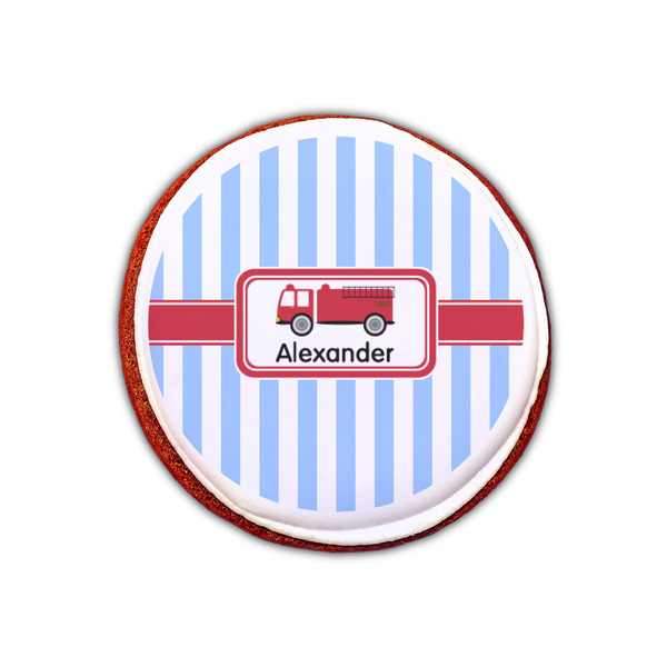 Firetruck Printed Icing Circle - XSmall - On Cookie