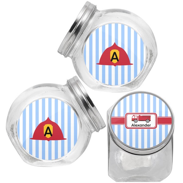 Firetruck Puppy Treat Jar - Top Left Right