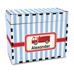 Firetruck Wood Recipe Box - Full Color Print (Personalized)