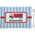 Firetruck Glass Rectangular Appetizer / Dessert Plate (Personalized)