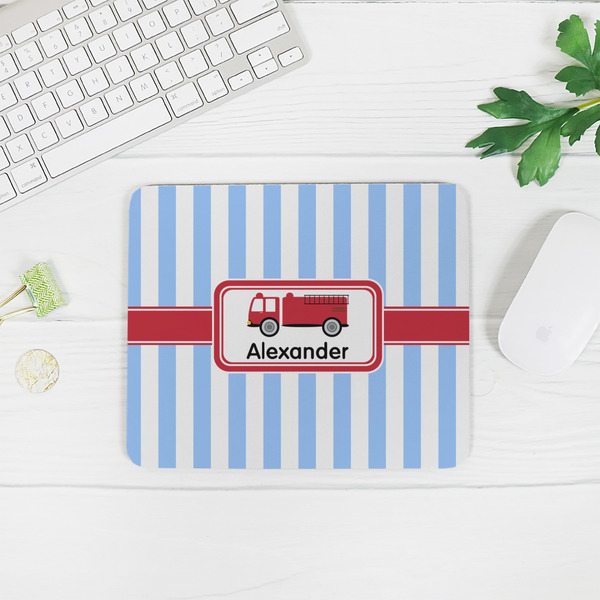 Firetruck Rectangular Mouse Pad - LIFESTYLE 2