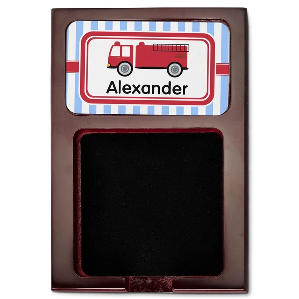 Firetruck Red Mahogany Sticky Note Holder - Flat