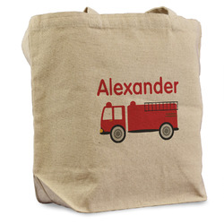Firetruck Reusable Cotton Grocery Bag (Personalized)
