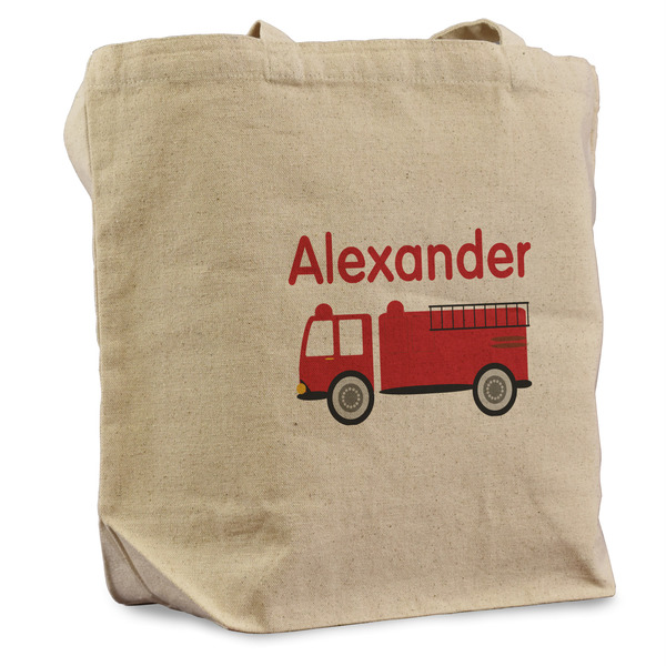 Custom Firetruck Reusable Cotton Grocery Bag (Personalized)