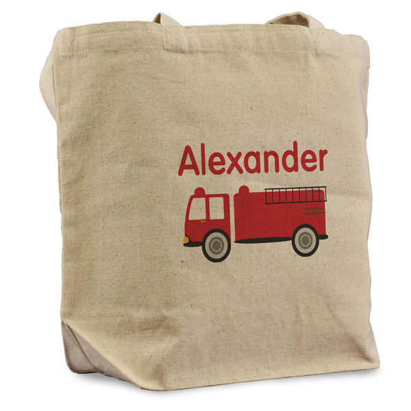 Custom Firetruck Reusable Cotton Grocery Bag - Single (Personalized)