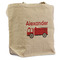 Firetruck Reusable Cotton Grocery Bag - Front View