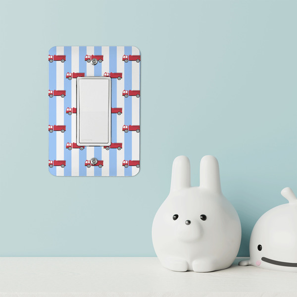 Firetruck Rocker Light Switch Covers - Single - IN CONTEXT