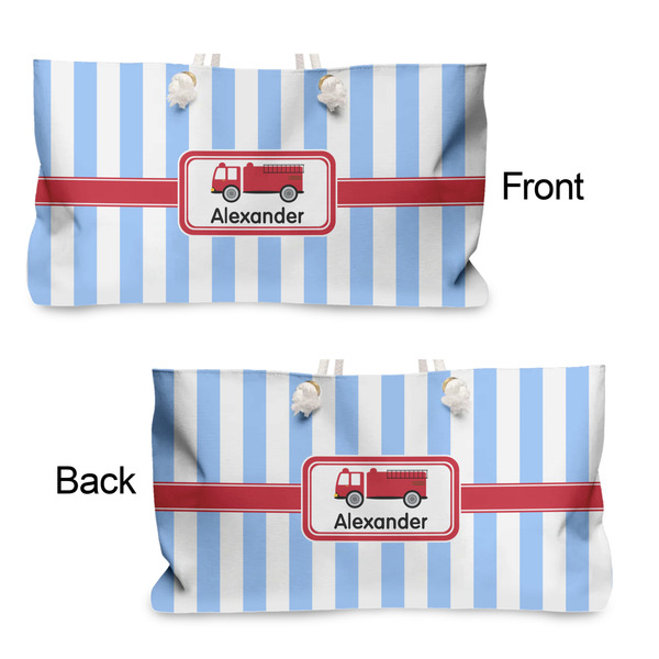 Firetruck Large Rope Tote - From & Back View