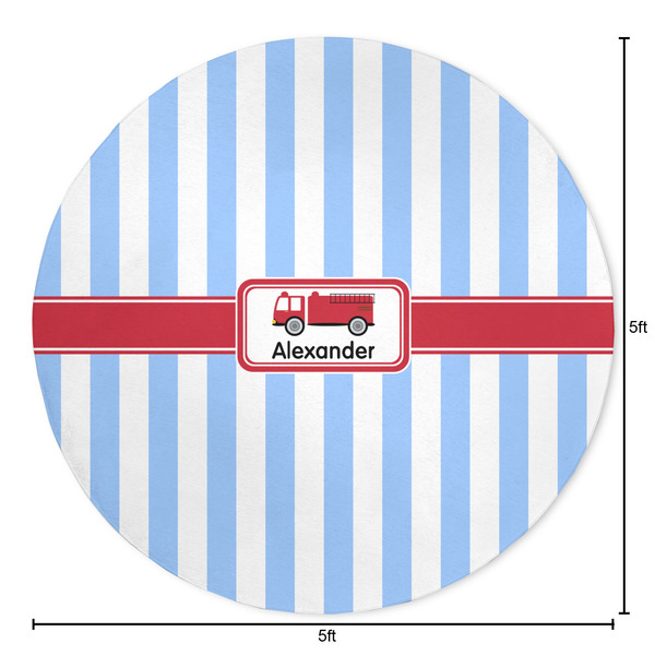 Firetruck Round Area Rug - Size