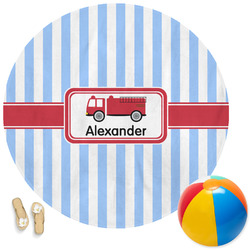 Firetruck Round Beach Towel (Personalized)