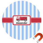 Firetruck Round Car Magnet - 10" (Personalized)