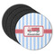 Firetruck Round Rubber Backed Coasters - Set of 4 (Personalized)