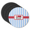 Firetruck Round Rubber Backed Coasters - Set of 4 (Personalized)