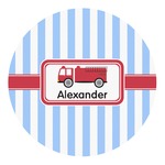 Firetruck Round Decal (Personalized)