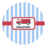 Firetruck Round Decal - Small (Personalized)