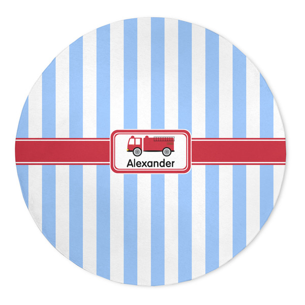 Custom Firetruck 5' Round Indoor Area Rug (Personalized)