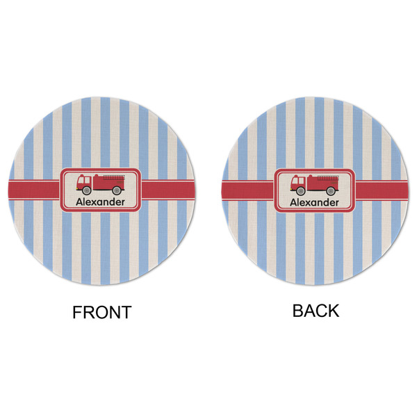 Firetruck Round Linen Placemats - APPROVAL (double sided)