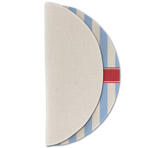 Firetruck Round Linen Placemats - HALF FOLDED (single sided)
