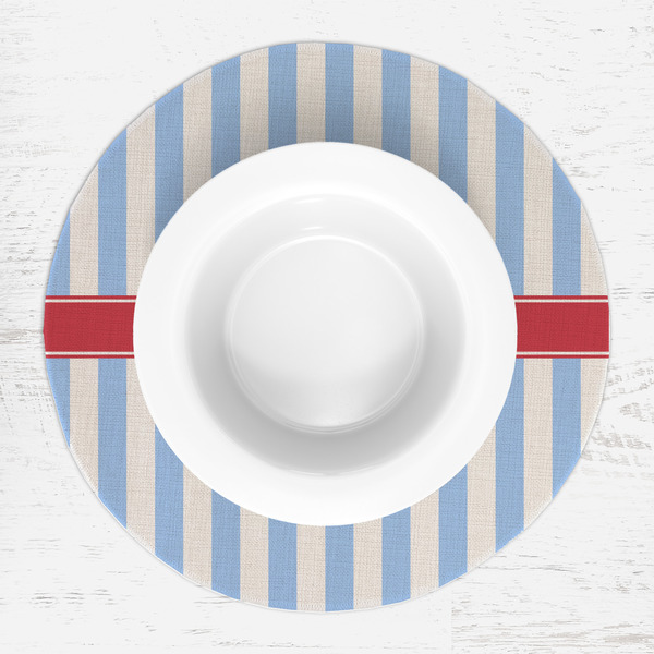 Firetruck Round Linen Placemats - LIFESTYLE (single)
