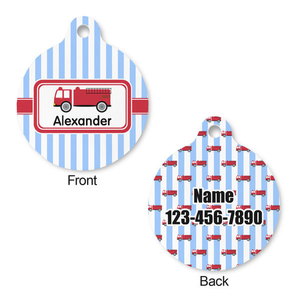 Firetruck Round Pet ID Tag - Large - Approval