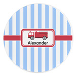 Firetruck Round Stone Trivet (Personalized)