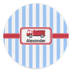 Firetruck Round Stone Trivet (Personalized)