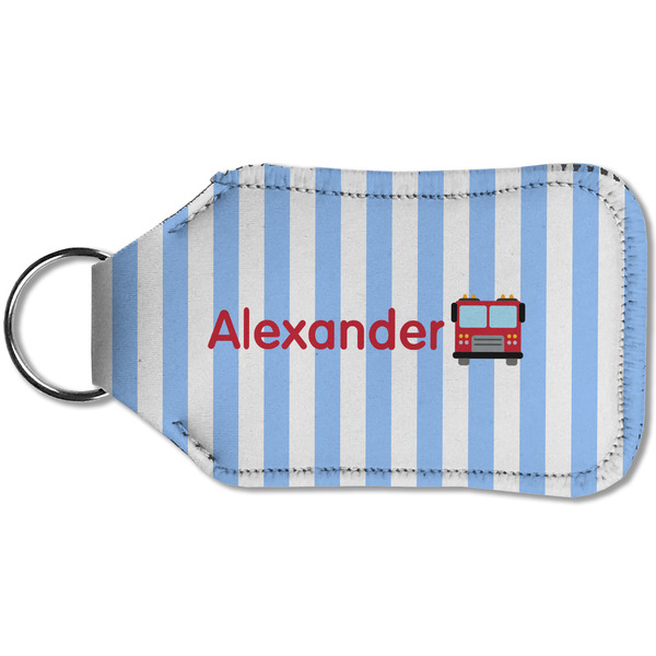 Firetruck Sanitizer Holder Keychain - Small (Back)