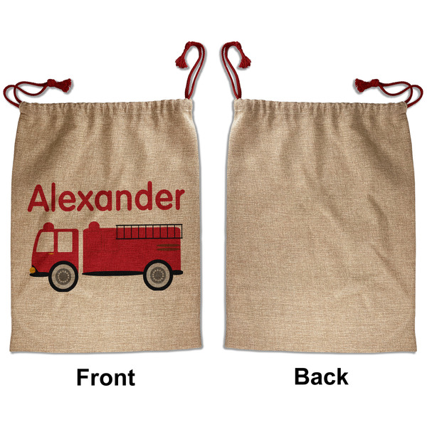 Firetruck Santa Bag - Approval - Front