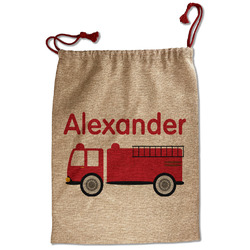 Firetruck Santa Sack - Front (Personalized)