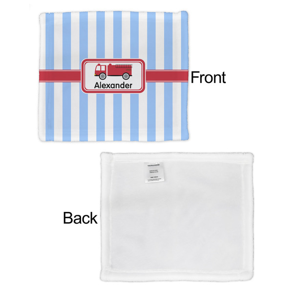 Firetruck Security Blanket - Front & White Back View