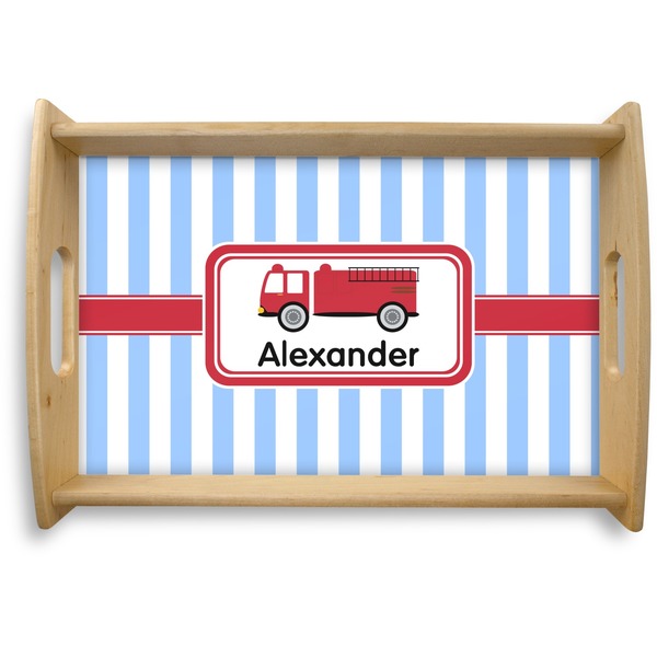 Custom Firetruck Natural Wooden Tray - Small (Personalized)