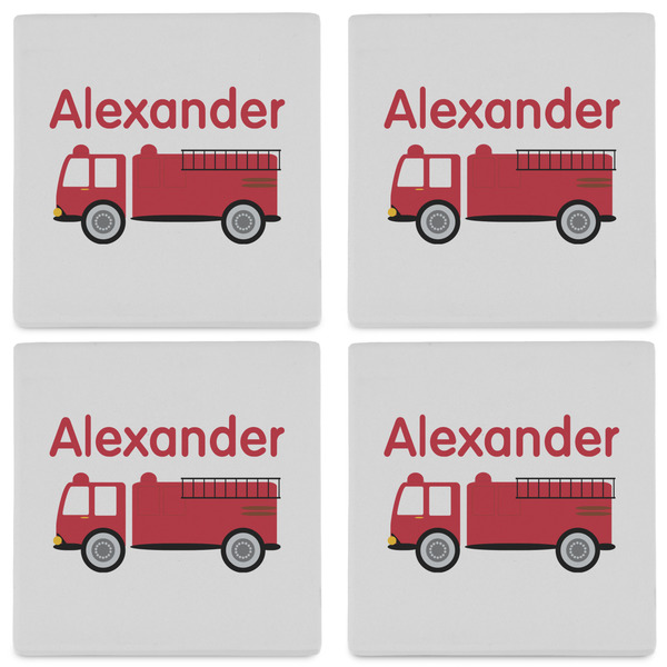 Firetruck Set of 4 Sandstone Coasters - See All 4 View
