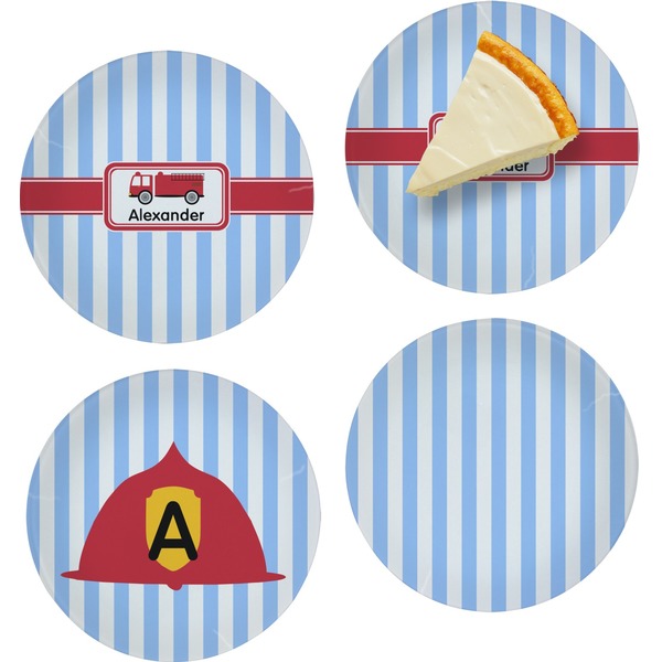 Firetruck Set of Appetizer / Dessert Plates