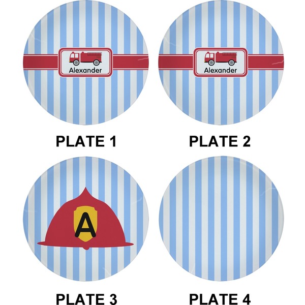 Firetruck Set of Appetizer / Dessert Plates (Approval)