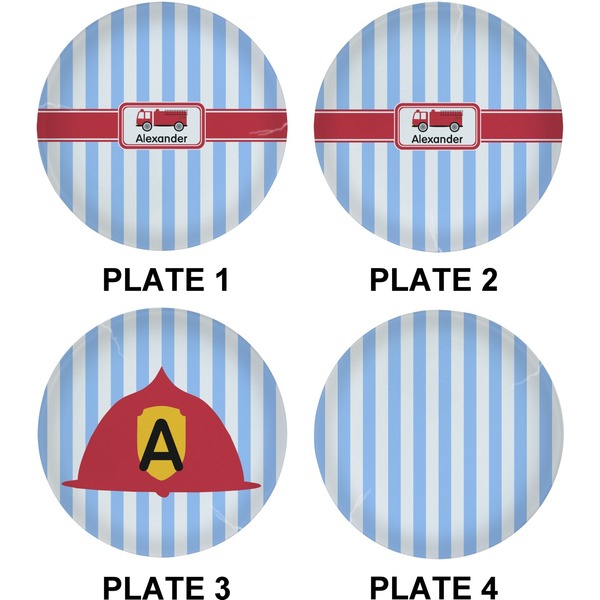 Firetruck Set of Lunch / Dinner Plates (Approval)
